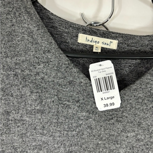 Indigo Soul Gray Sweater and Poncho Look, One piece with 2 Piece Look XL - Picture 7 of 7